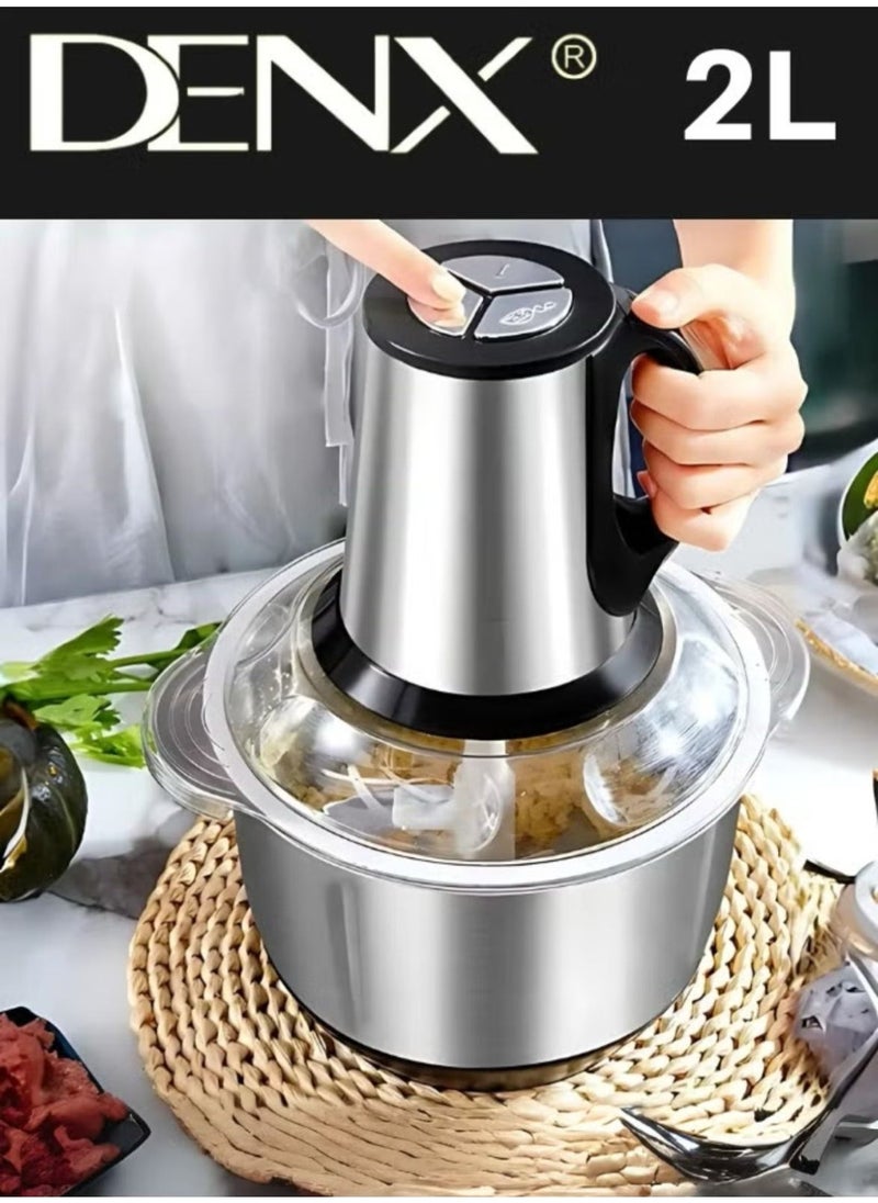Denx Two Liter Multi-Purpose Electric Chopper Made Of Stainless Steel - Image 3