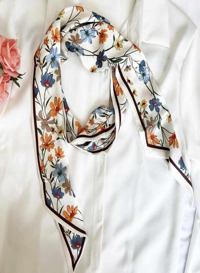 FONYVE Silk Head Scarf for Hair Fashion Headwrap for Women Lightweight Neck Tie - Image 3