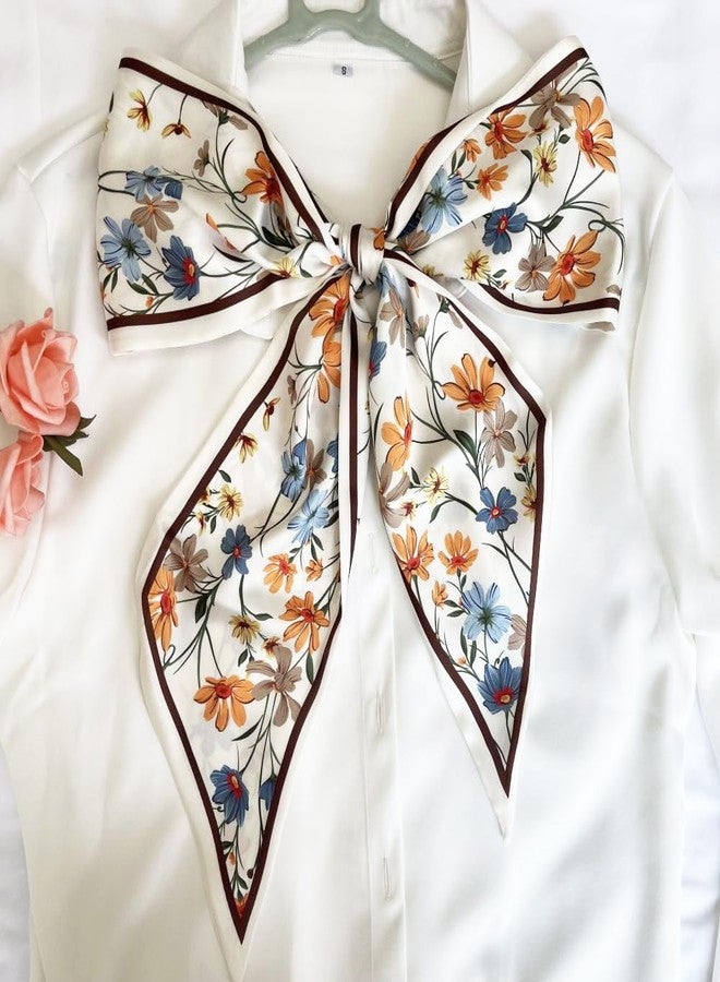 FONYVE Silk Head Scarf for Hair Fashion Headwrap for Women Lightweight Neck Tie - Image 4