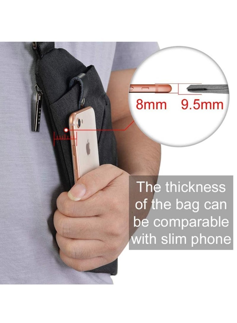 Excefore Sling Bag Chest Backpack Casual Daypack Black Shoulder Crossbody Lightweight Anti Theft Outdoor Sport Travel Hiking Bag for Men Women  - Image 5