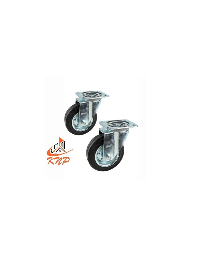 KNP Caster Wheel Rubber 5" Swivel 2 PC  - Image 1