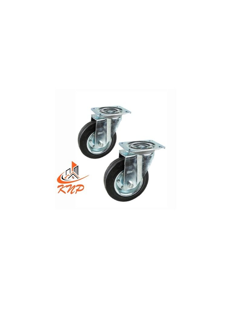 KNP Caster Wheel Rubber 5" Swivel 2 PC  - Image 2