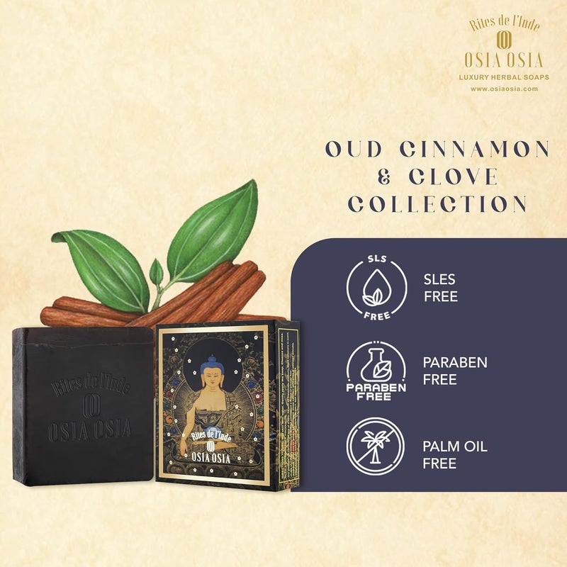 Osia Osia Ayurvedic Handmade Oud with Cinnamon Clove Soap Preventing Acne And Blemishes Antiinflammatory Skin Protection Suitable For All Skin Types For Men Women Pack of 1 125g - Image 4