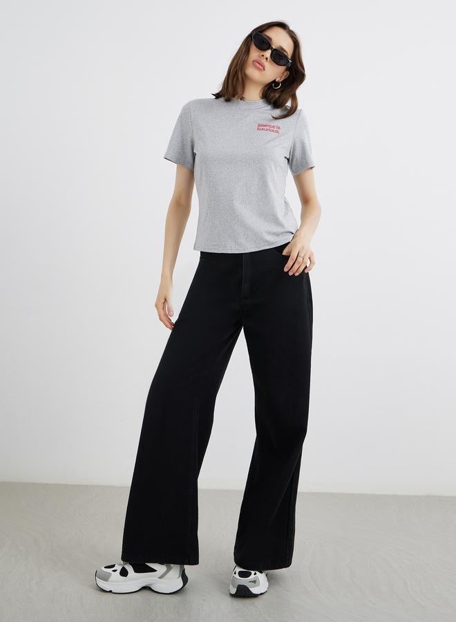 Take Two Slogan Print Regular Fit T-Shirt - Image 2