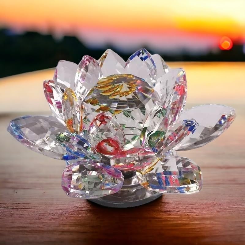 Trendifly Feng Shui Crystal Lotus Flower Vastu for Positive Energy Good Luck Home Office Decor Items Accessories - Image 1