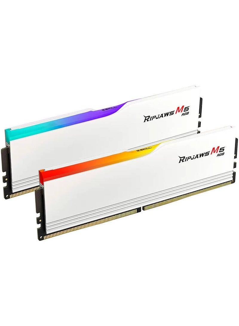G.Skill Ripjaws M5 RGB Series 96GB (2x48GB) DDR5 Dual Channel Desktop Memory, 6400 MT/s Memory Speed, CL32-39-39-102 Latency, 1.35V Voltage, Intel XMP 3.0, White | F5-6400J3239F48GX2-RM5RW  - Image 3