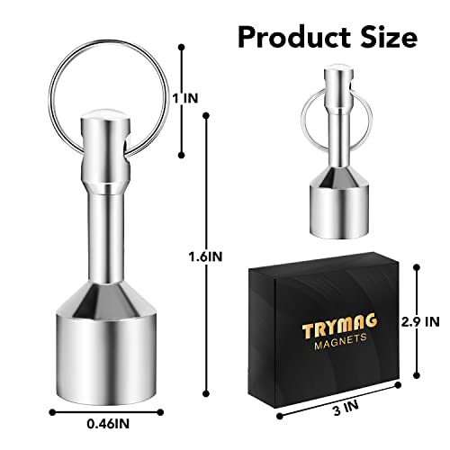TRYMAG Keychain Magnets for Testing Brass, 4 Pack Neodymium Pocket Keychain for Purse with Strong Magnetic Rare Earth, Gold Silver Jewelry Ferrous Metals Test Magnet Hanging Keys Holder - Image 3