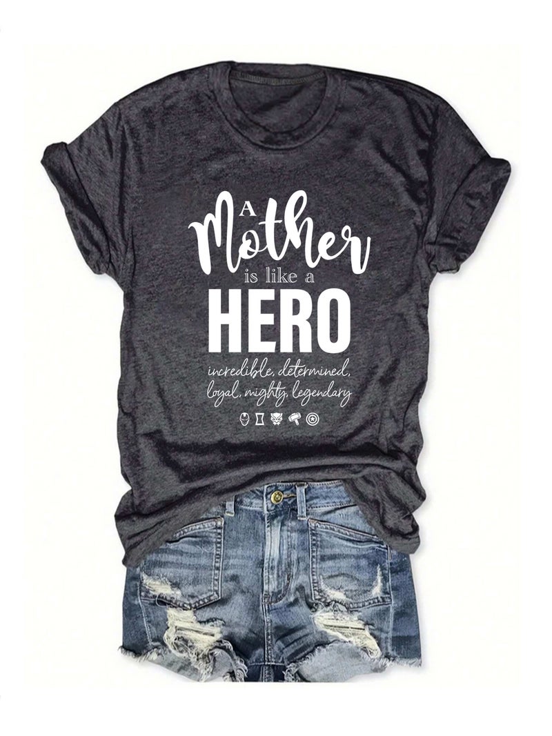 Summer Women'S Mother'S Day Pattern Printing Round Neck Short Sleeve Explosions T-Shirt - Image 1