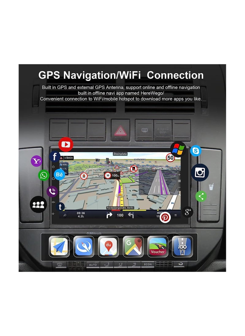 ROADSTAR - 2G+32G Android Double Din Car Stereo Wireless Apple CarPlay 7 Inch 1080P HD Touch Screen Car system with GPS+Navi+HiFi+WiFi+Bluetooth+RDS+FM Radio/Mirror-Link,Dual USB with Backup Camera - Image 1