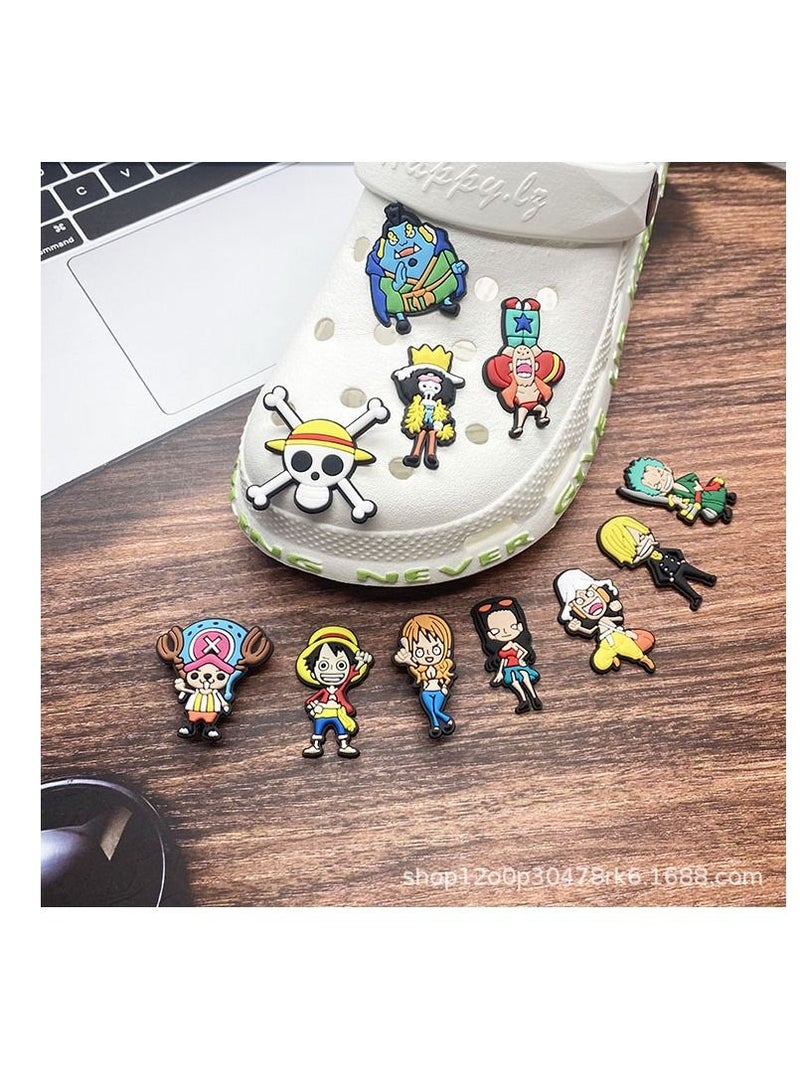 Excefore سحر الأحذية لـ Croc Jibbitz Anime One Piece Croc Charms 14 قطعة - Image 2