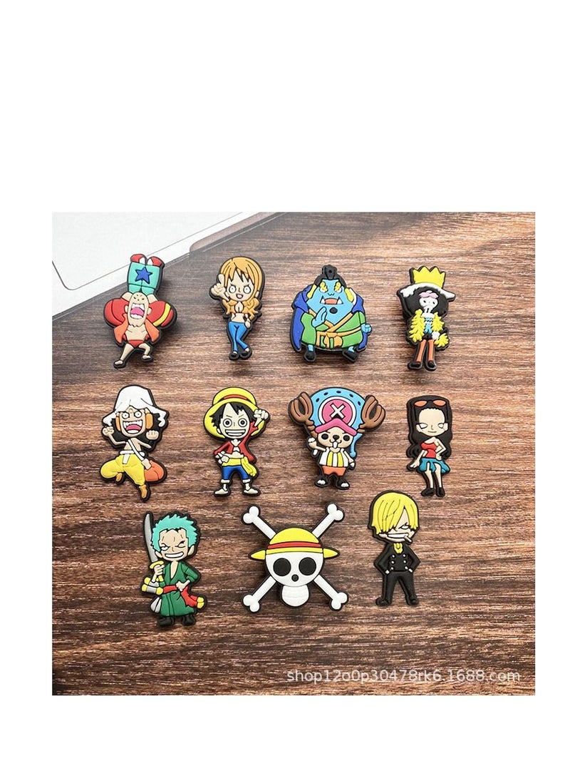 Excefore سحر الأحذية لـ Croc Jibbitz Anime One Piece Croc Charms 14 قطعة - Image 3