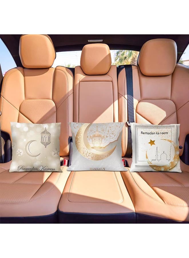 Muyixin رمضان وسادة يغطي 18x18 مجموعة من 4 مسجد لاترن الإسلامية مبارك كيس وسادة لرمضان الأريكة أريكة المنزل سيارة الديكور - Image 4