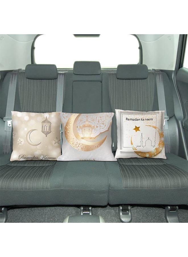 Muyixin رمضان وسادة يغطي 18x18 مجموعة من 4 مسجد لاترن الإسلامية مبارك كيس وسادة لرمضان الأريكة أريكة المنزل سيارة الديكور - Image 5