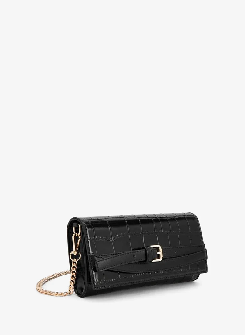 Celeste BLACK Textured Crossbody Bag With Detachable Strap for Women | Best Price UAE