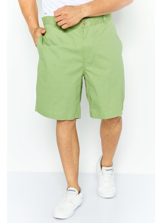 Men Solid Basic Short, Green