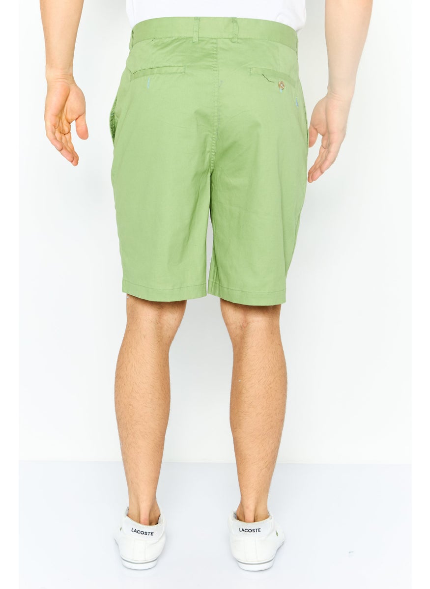 Tailorbyrd Men Solid Basic Short, Green  - Image 2