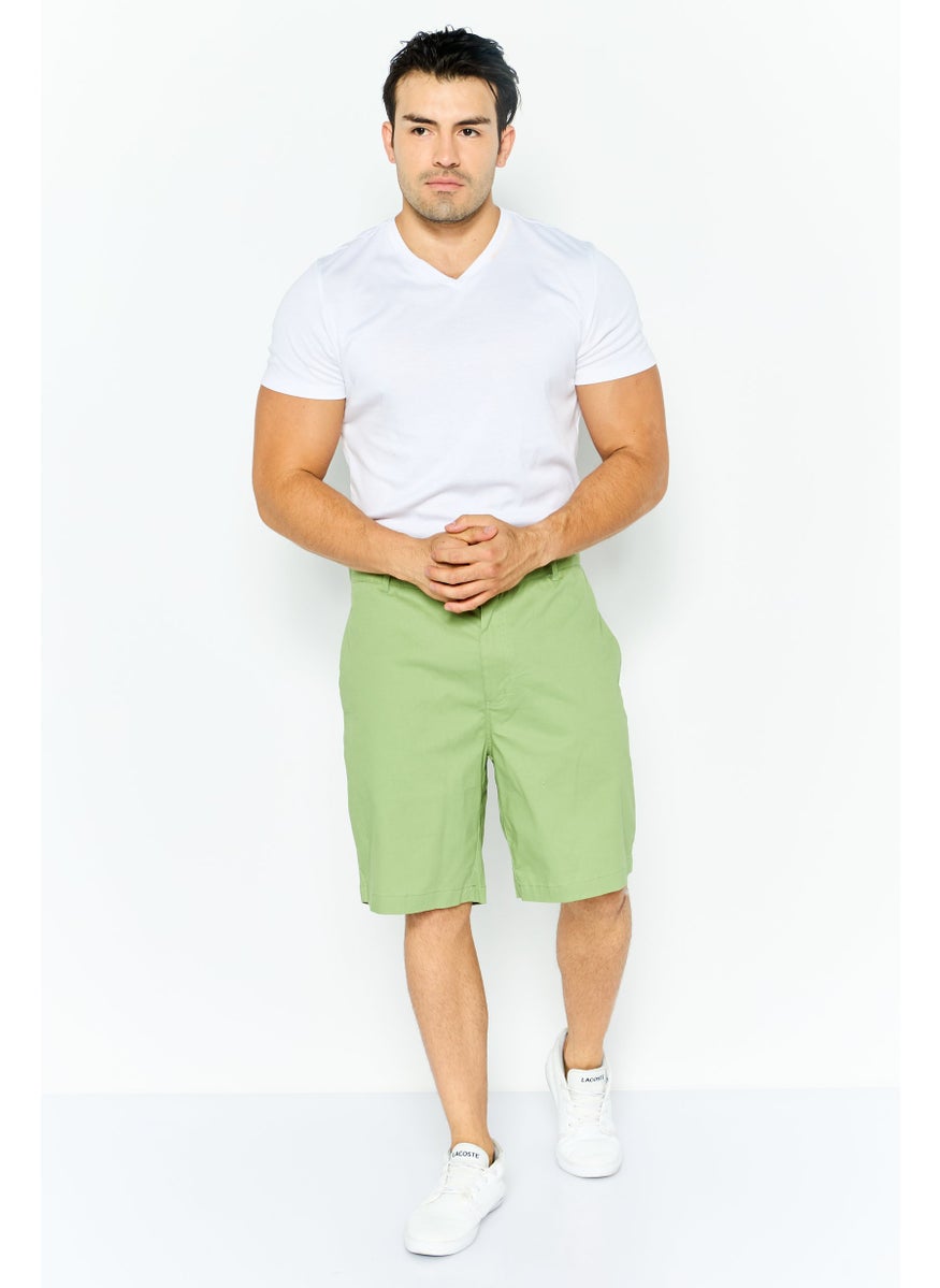 Tailorbyrd Men Solid Basic Short, Green  - Image 4