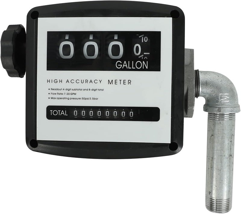SUPERFASTRACING 1" Mechanical Fuel Flow Meter 7-20 GPM with 4-Digital Batch Display - Image 1