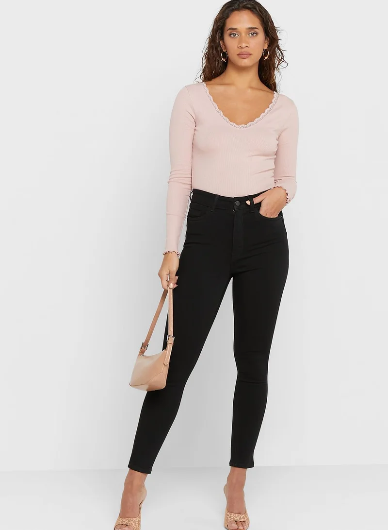 NEW LOOK Lace Detail Ribbed Body