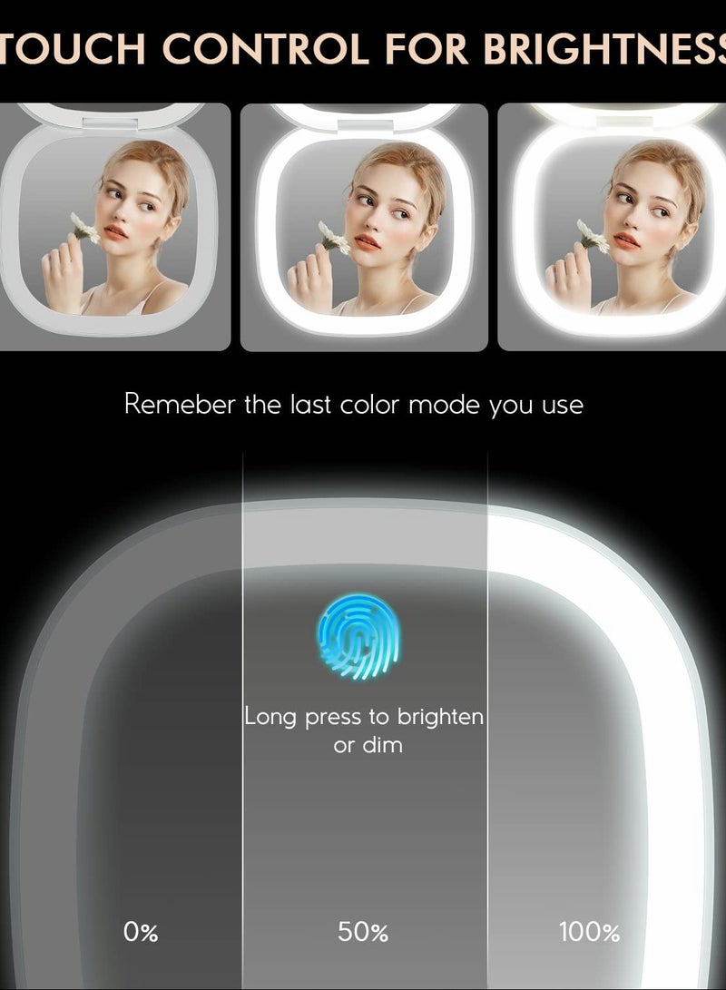 Generic Portable LED Makeup Mirror with Dimmable Light, Rechargeable Mini Magnifying Mirror for Travel, Auto-Off Feature, Perfect for Purse and Home  - Image 4