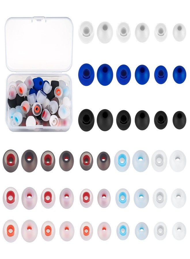 HexinYigjly 48 Pcs Earbuds Replacement Tips Silicone, Earbud Tips Earpads Replacement, Silicone Replacement Earbuds Tips for Bluetooth Earphones, 3 Sizes S/M/L, 8 Colors - Image 1