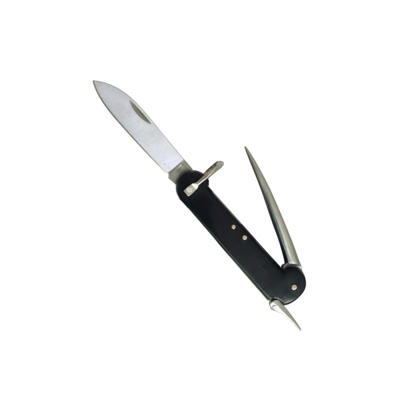 Mil-Tec German Black Sailor Pocket Knife | Compact Portable Robust Deck Multi-Tool for Outdoor Enthusiasts & Sailors | Marlin Spike for Rope Work | Eyelet to Fix on Clothes or Keychain | Steel Blade - Image 1
