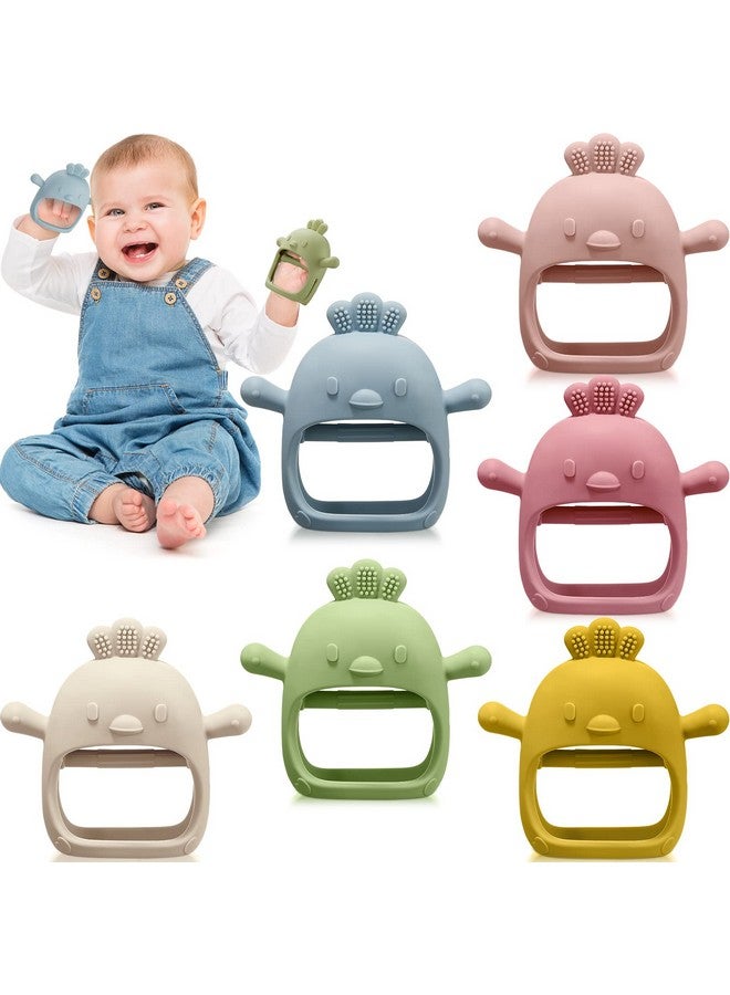 Newwiee 6 Packs Baby Teether Toy Silicone Teething Toys For Babies 0-12 Months Baby Pacifier Baby Chew Toys Anti Dropping Wrist Hand Teethers Mitten For Sucking Needs Soothing  - Image 1