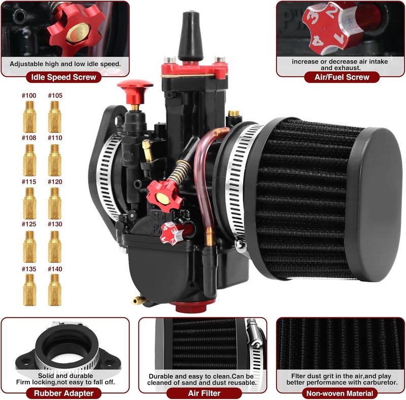 YWLUWEI PWK Carburetor Kit 30mm Racing Carb for 100cc to 160cc 2T 4T with Air Filter and Main Jets - Image 2