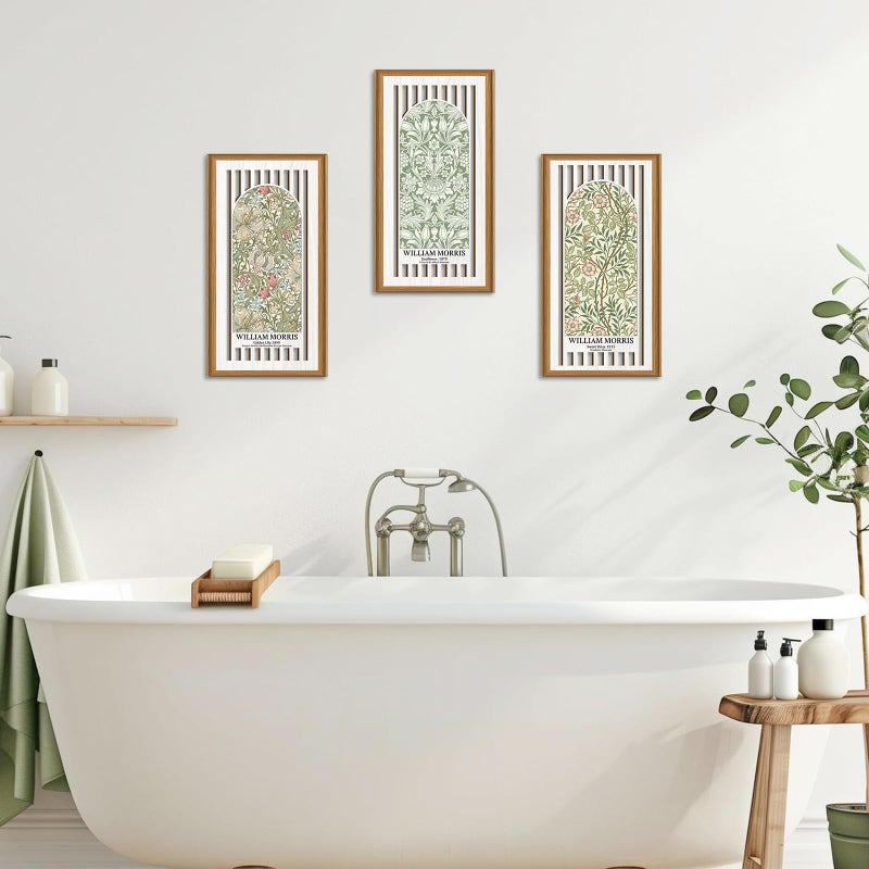 Ausril Boho Flower Wall Decor,William Morris Wall Art,Flower Market Artwork,Matisse Flower Art,Vintage Floral Wood Decor,William Morris Lily Sunflower Botanical Wildflower Sign for Living Room Bedroom - Image 5