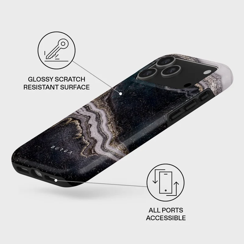 BURGA iPhone 17 Pro Max Magic Night Premium Case Compatible with Hybrid Dual-Layer Hard Shell + Silicone Protection - Scratch-Resistant Shockproof Mobile Cover