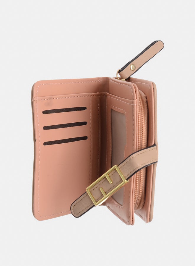 Akher el Ankoud Women's leather wallet with multiple pockets and a rectangular lock  - Image 2