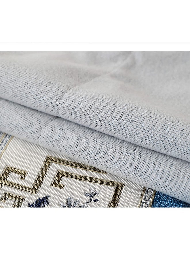 Topwon Solid Color Bedside Tablecloth Nightstand Runner Side End Tabletop Dust Cover Embroidered Flower Vintage Night Stand Table Linen, Washable & Anti-Slip (Beige) - Image 5