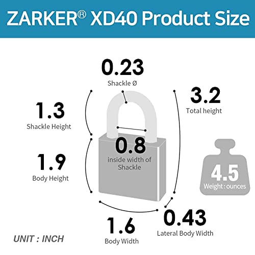 Zarker XD40 Combination Lock, 4 Digit Padlock for School Gym Sports Locker, Fence, Toolbox, Case, Hasp Storage (1-Pack, Pink) - Image 4