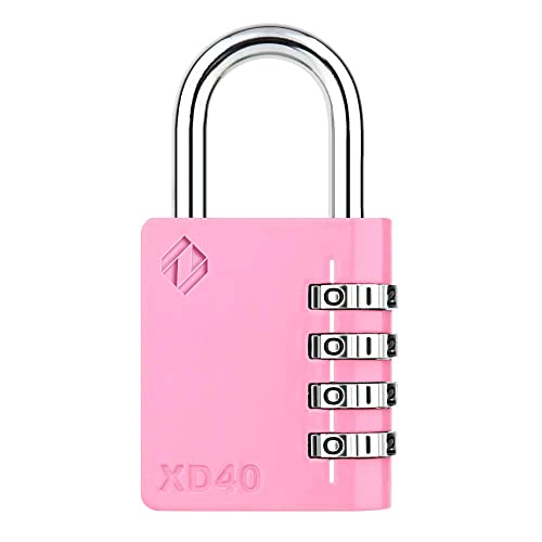 Zarker XD40 Combination Lock, 4 Digit Padlock for School Gym Sports Locker, Fence, Toolbox, Case, Hasp Storage (1-Pack, Pink) - Image 1