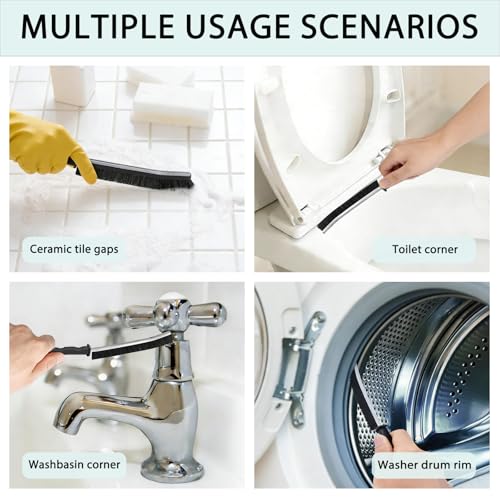 LLQ Crevice Cleaning Brush Set, Hard Bristle Gap Scrubber Tools for Bathroom Grout, Window Tracks & Shower Doors, Deep Cleaning Home Essentials & Practical Housewarming Gifts 12-Pack - Image 5