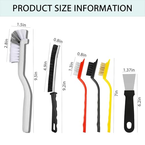 LLQ Crevice Cleaning Brush Set, Hard Bristle Gap Scrubber Tools for Bathroom Grout, Window Tracks & Shower Doors, Deep Cleaning Home Essentials & Practical Housewarming Gifts 12-Pack - Image 2