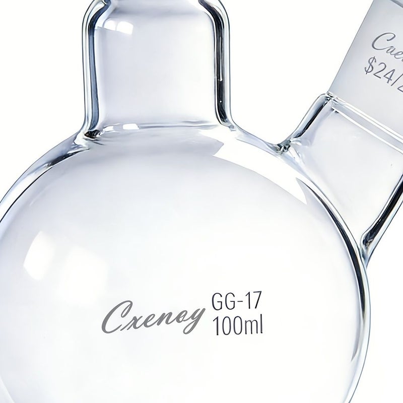 Double Neck Round Bottom Flask 1.69oz Caliber 19 26 Chemical Experiment Glass Distillation Flask - Image 3