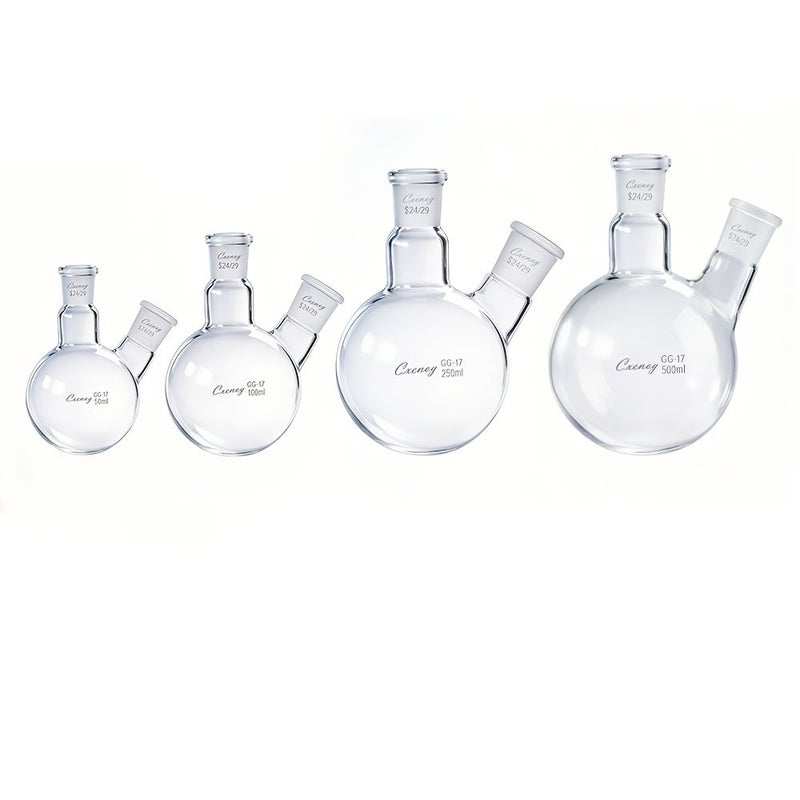Double Neck Round Bottom Flask 1.69oz Caliber 19 26 Chemical Experiment Glass Distillation Flask - Image 5
