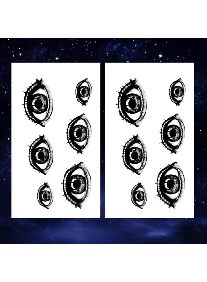 Oottati Small Cute Temporary Tattoo Horror Halloween Eye (2 Sheets) - Image 4