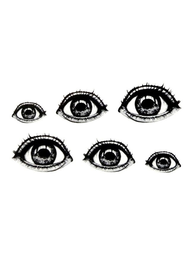 Oottati Small Cute Temporary Tattoo Horror Halloween Eye (2 Sheets) - Image 2