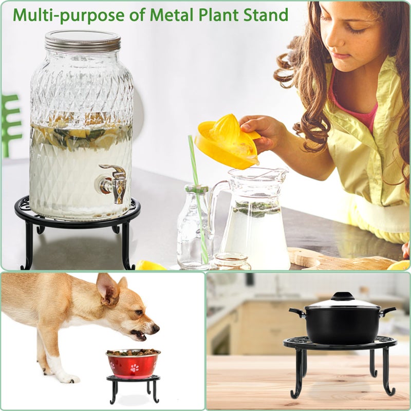 Xgunion Metal Plant Stand 5 Pack Plant Stands for Indoor Outdoor Plants Multiple Heavy Duty Flower Pot Stand Holder Rustproof Iron Round Plant Shelf for Planter Outdoor Plant Stand for Patio & Garden DÃ©cor - Image 4