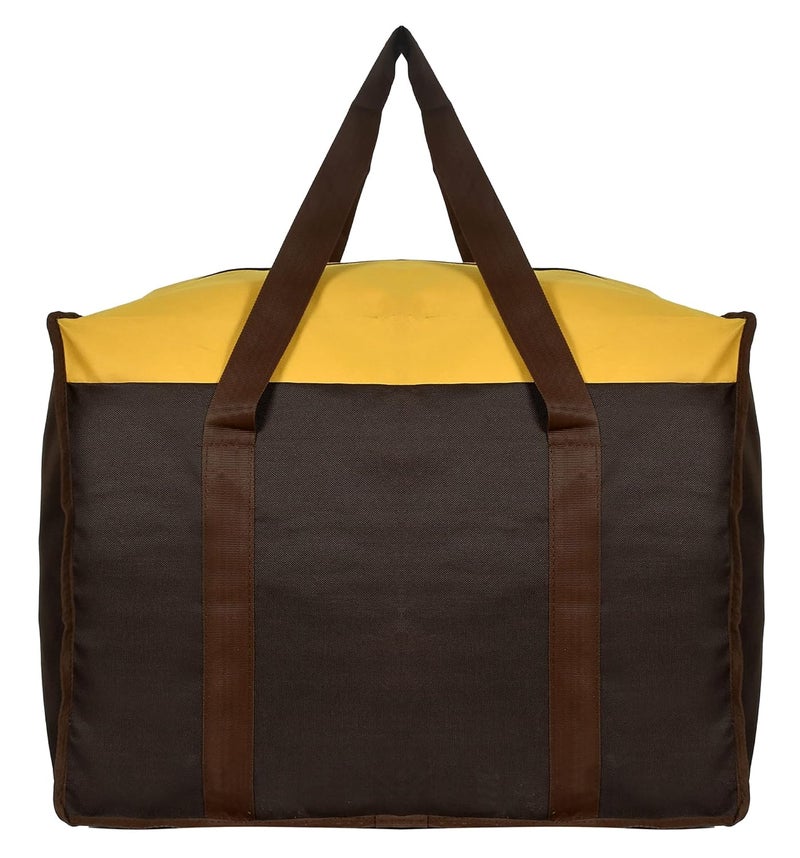 Kuber Industries Kuber Industries Medium Size MultiPurpose Storage BagClothing Storage OrganizerToy Storage BagStationery Paper Storage Bag with Zipper Closure And Strong HandlePack of 2 Brown Yellow  - Image 3