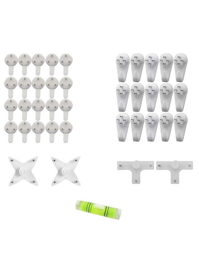 Art Street Plastic Seamless Nails for Photo Frame Wall Picture Frame Set of 39 Wall Hooks Hangers in White Color. (39 Wall Hooks Hangers) - Image 1
