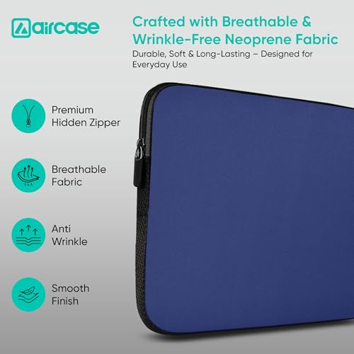 AirCase Neoprene 7-Inch Tablet Sleeve Case Cover for Amazon Kindle 7", Paperwhite, Fire 7, Lenovo Tab M7, iPad Mini, Samsung Galaxy Tab 7.0 Series | 4-Layer Foam, Scratch & Dust Protection (Navy Blue) - Image 5