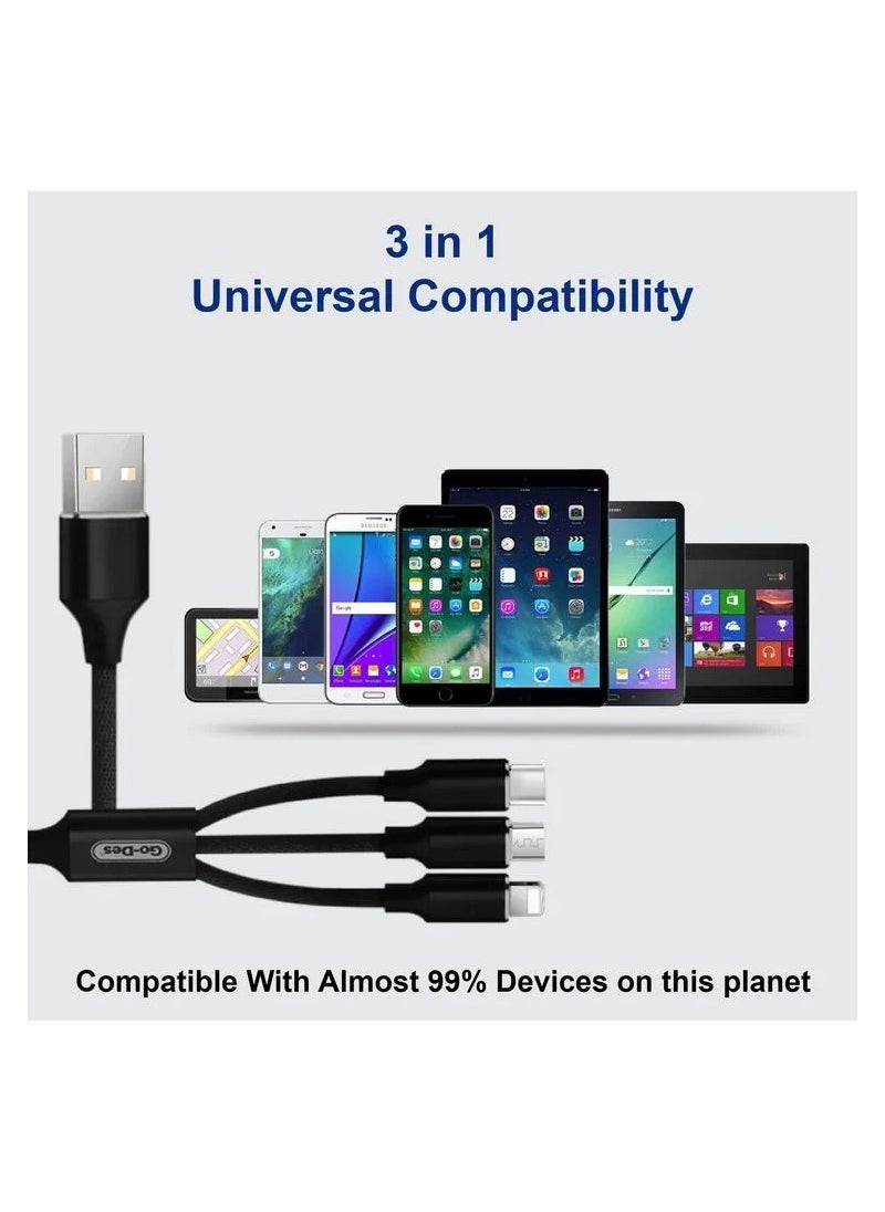 جو-ديز - شاحن متنقل محول طاقة في 220 فولت خارج 5 فولت أو 9 فولت شحن سريع 3.0 كابل Micro USB شاحن سريع HW-059200BHQ - Image 1