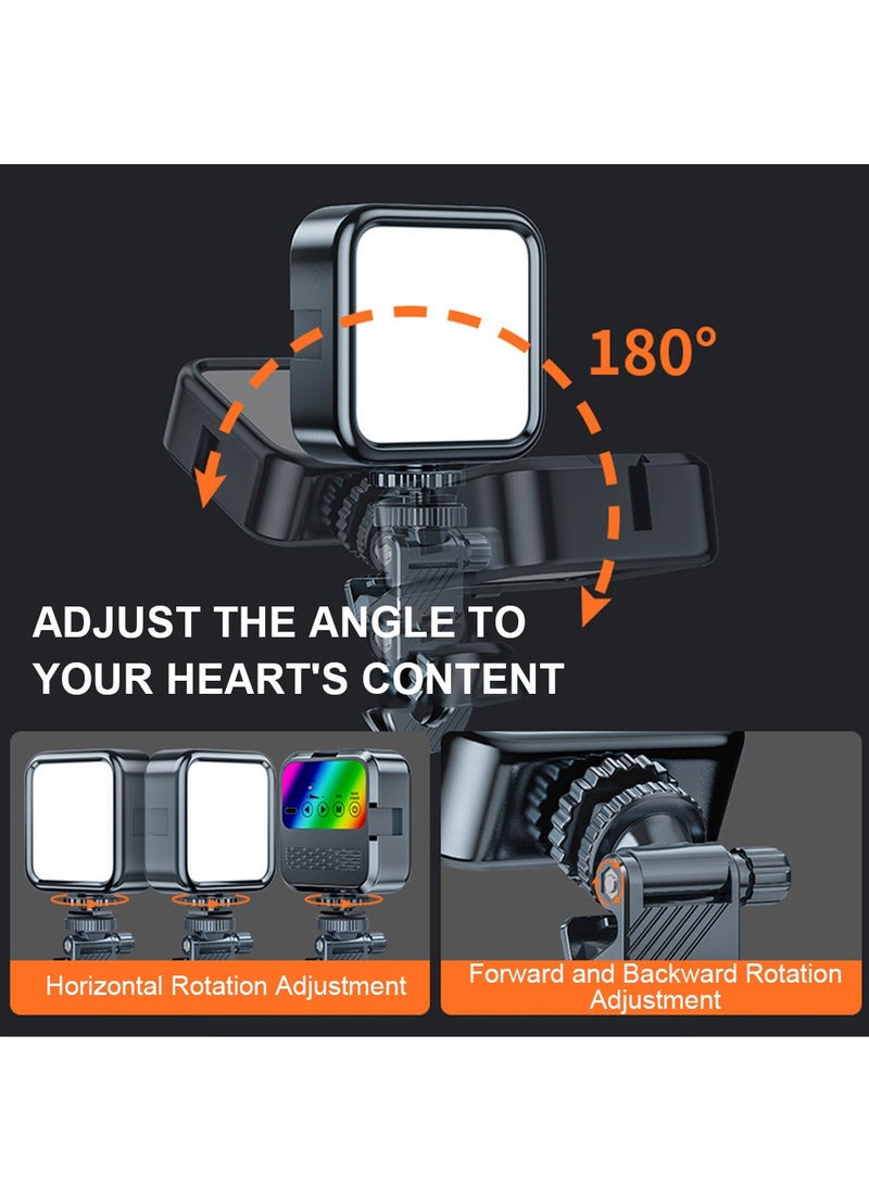 فلاشهوك أضواء فيديو 3 ألوان مع مشبك، ضوء تعبئة LED للجيب، 360 درجة ألوان كاملة، 1200 مللي أمبير قابلة لإعادة الشحن، 3000-6000 كلفن قابلة للتعتيم للتصوير الفوتوغرافي ومؤتمرات الفيديو وTikTok - Image 3