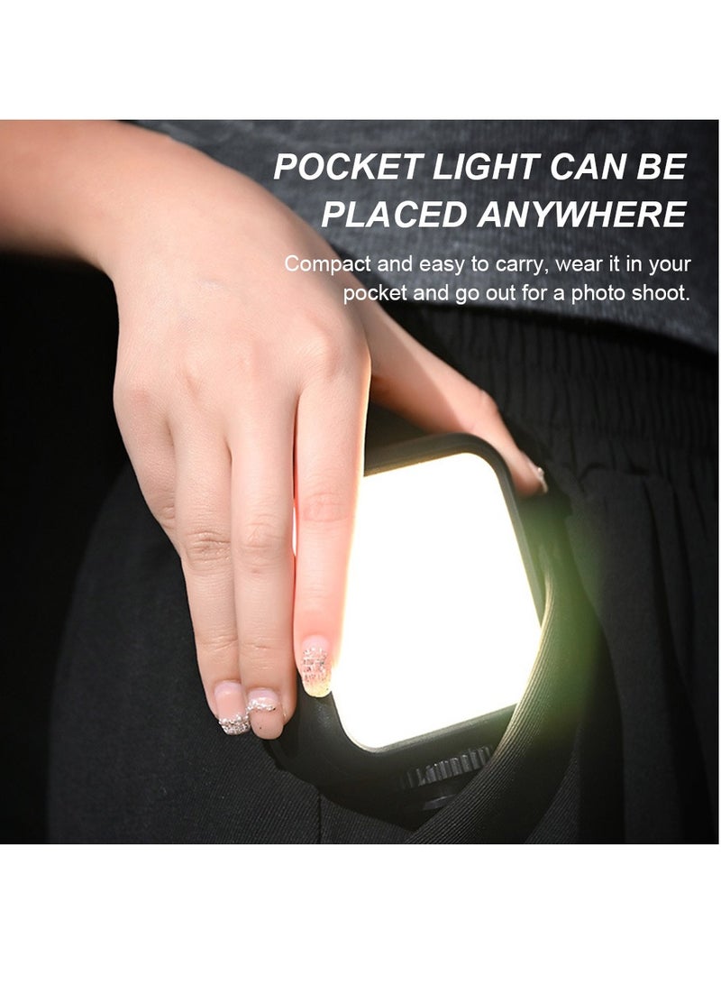 فلاشهوك أضواء فيديو 3 ألوان مع مشبك، ضوء تعبئة LED للجيب، 360 درجة ألوان كاملة، 1200 مللي أمبير قابلة لإعادة الشحن، 3000-6000 كلفن قابلة للتعتيم للتصوير الفوتوغرافي ومؤتمرات الفيديو وTikTok - Image 5