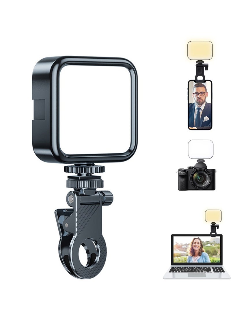 فلاشهوك أضواء فيديو 3 ألوان مع مشبك، ضوء تعبئة LED للجيب، 360 درجة ألوان كاملة، 1200 مللي أمبير قابلة لإعادة الشحن، 3000-6000 كلفن قابلة للتعتيم للتصوير الفوتوغرافي ومؤتمرات الفيديو وTikTok - Image 1