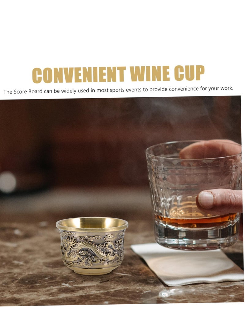 Excefore Chinese Tea Set Kung Fu Tea Set 2 Pieces Dragon And Phoenix Cup Kung Fu Teacups Chinese Copper Tea Cup Mug Vintage Home Decor Alloy Drink Cup For Adults Tea Sets For Men Women Ceremony Gifts - Image 2