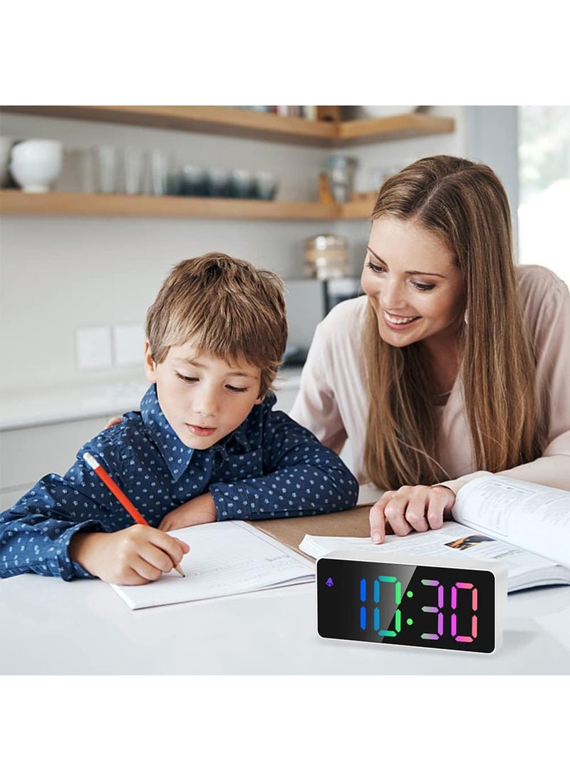 MVM Enterprise - MVM Enterprise Alarm Clock Digital Clock with LED Temperature Display Digital Alarm Clock with Colour Fonts Dimmable Snooze Function Memory Battery for Bedroom Decor - Image 1